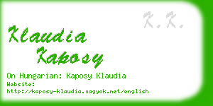 klaudia kaposy business card
